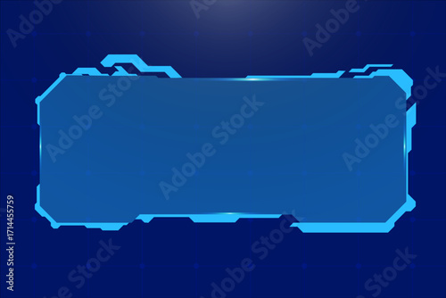 Futuristic HUD Blue Screen Frame