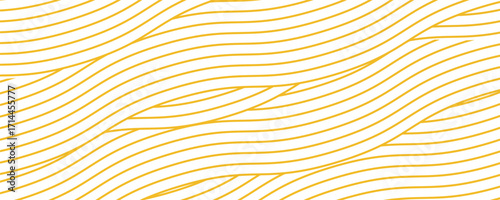 Yellow instant noodle, pasta and spaghetti texture with geometric wavy lines. Ramen, pasta vector pattern. Background abstract food illustration