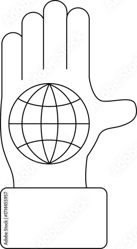 palm icon and globe icon with black background
