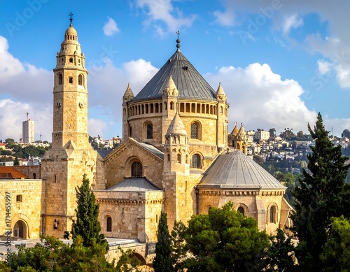 Ancient church with city views