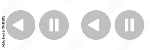 Media Player Buttons icon set, Play and pause buttons sign, Video Audio Player button symbol, vector illustration