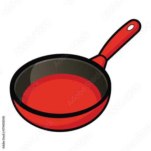 frying pan template clipart cartoon vector Illustration