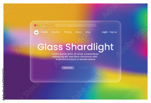web design interface landing page gradient glass effect