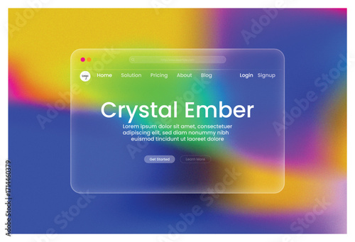 web design interface landing page gradient glass effect