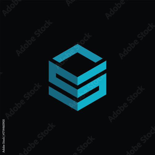 Cube Letter S Logo Design Vector Template