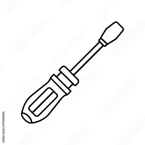 screwdriver outline coloring book page vector illustration line art