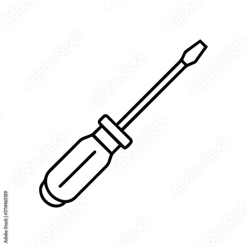 screwdriver outline coloring book page vector illustration line art