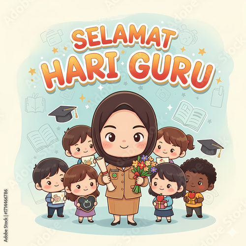 happy teachers' day illustration
