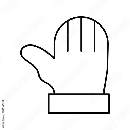 Christmas mittens silhouette, winter cartoon gloves design, icon, symbol. Winter vector illustration isolated on white background.