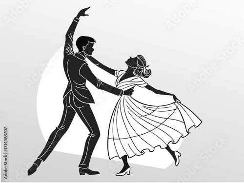 silhouette of a couple dancing