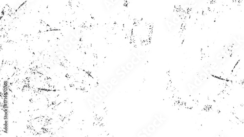 Grunge overlay texture with scattered noise and dust particles on white background. Distressed grainy texture vector with dirt scratches and abstract grunge effect. 