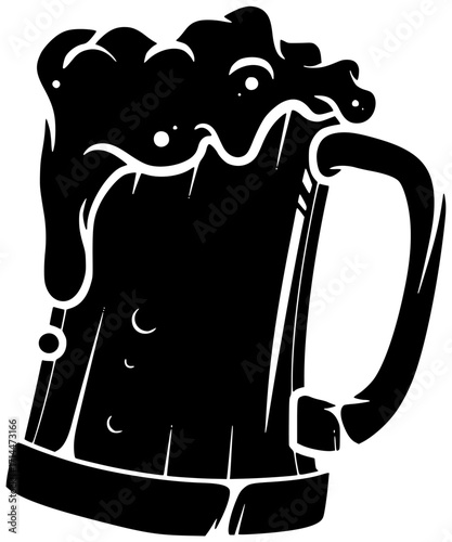 beer illustration alcohol silhouette drink logo pub icon beverage outline bar restaurant glass fun celebration party friendship friends liquid shape craft vector graphic background