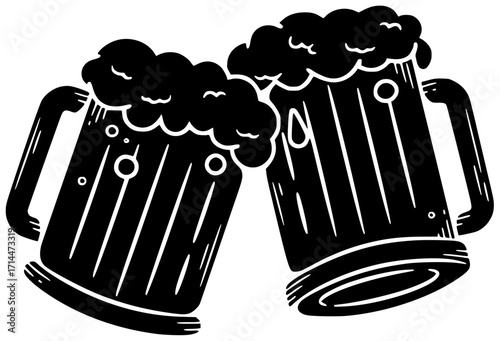 beer illustration alcohol silhouette drink logo pub icon beverage outline bar restaurant glass fun celebration party friendship friends liquid shape craft vector graphic background