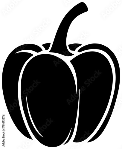 vegetable illustration fresh silhouette food logo organic icon capsicum outline red healthy ingredient raw nutrition vegetarian pepper paprika natural shape with vector graphic background