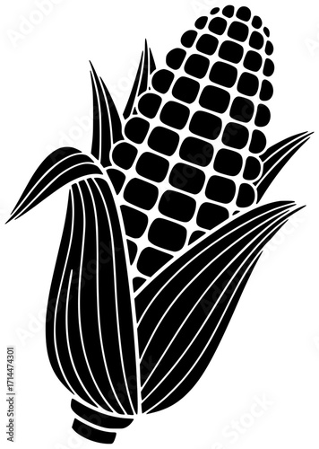 corn illustration vegetable silhouette food logo green icon healthy outline vegetarian fresh potato onion harvest agriculture natural diet tomato shape for vector graphic background