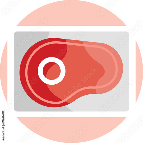Thick slice of meat, commonly sold at butcher shops.