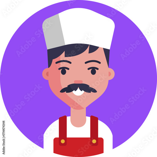 Professional meat cutter – Represents a butcher at work preparing and cutting meat.