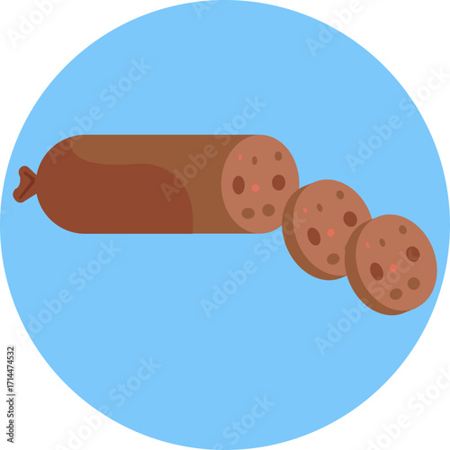 A cured sausage typically sliced for sandwiches or charcuterie.