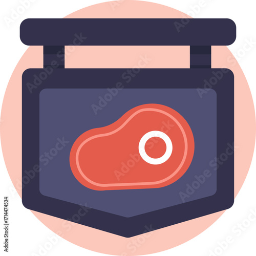 A sign indicating a butcher shop, often featuring meat-related symbols.