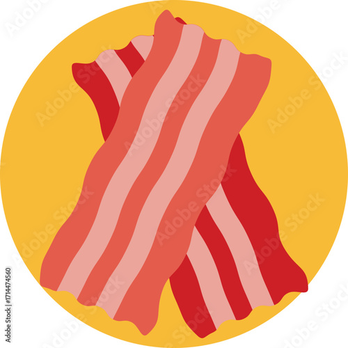 Strips of raw bacon ready for cooking or sale.