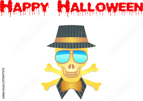 Cool Skull Happy Halloween Design