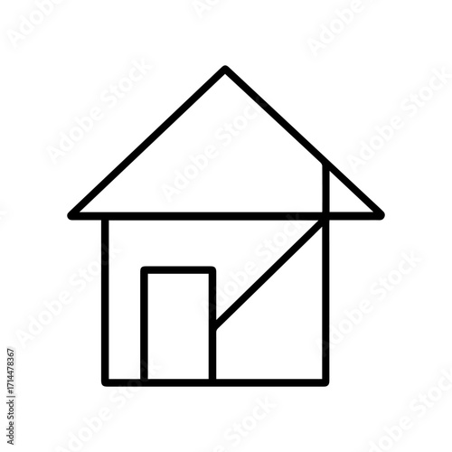 Line icon origami house vector on a white background
Vector icon on a white background
