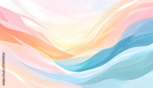 Gentle pastel watercolor abstract background with soft flowing shapes