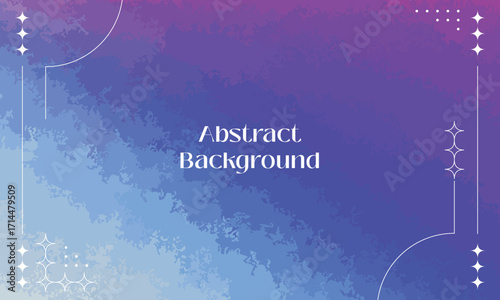 Cool blue and indigo color gradient background with a grunge or scratched texture, featuring aesthetic celestial frame decorations.