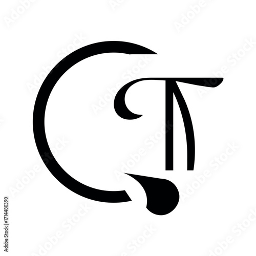 Abstract letter qt logo design.