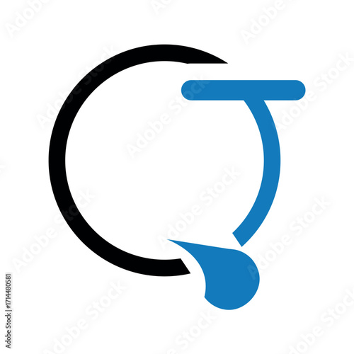 Abstract letter qt logo design.