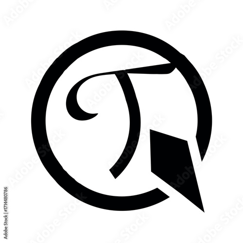 Abstract letter qt logo design.