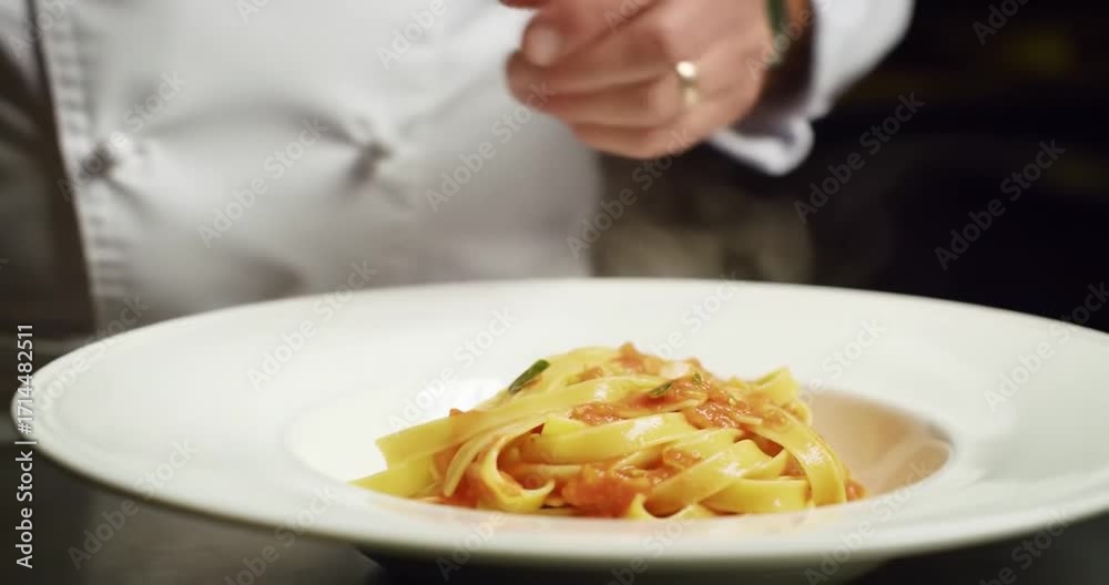 custom made wallpaper toronto digitalChef plating fresh pasta with sauce in a restaurant