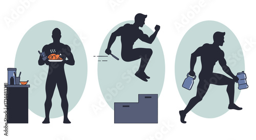 Silhouette Fitness Balancing Health, Work, and Exercise Routine