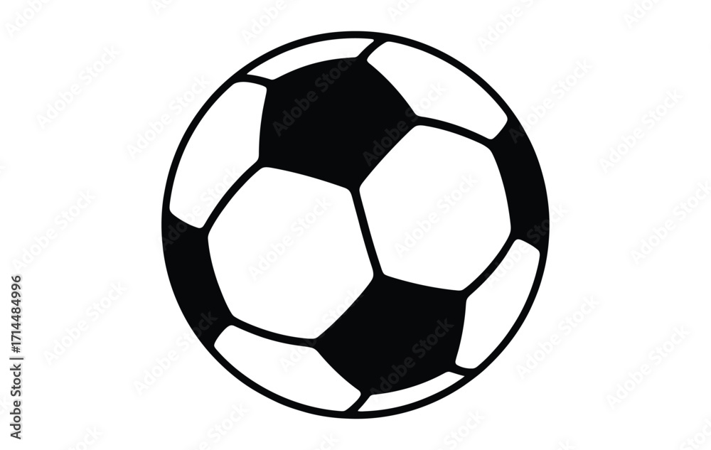 Fototapeta premium WebSimple black and white soccer ball design ready for the big game or sports themed project with a classic pattern, evoking childhood memories and team spirit