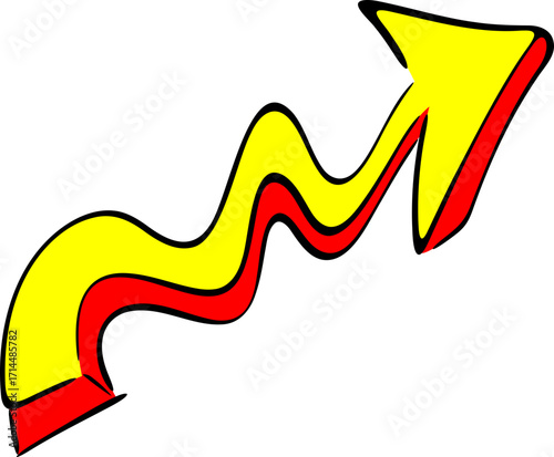 Cartoon Wavy Arrow Pointing Illustration