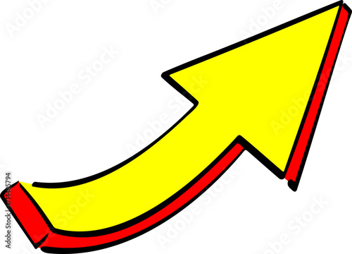 Cartoon Curved Arrow Pointing Illustration