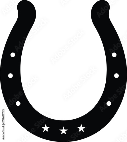 Horseshoe Vector Design EPS.Rustic Metal & Luck Charm Art