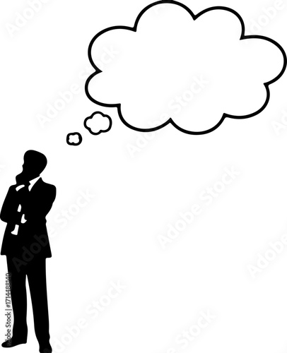 Contemplative Businessman Strategic Thinking and Problem Solving