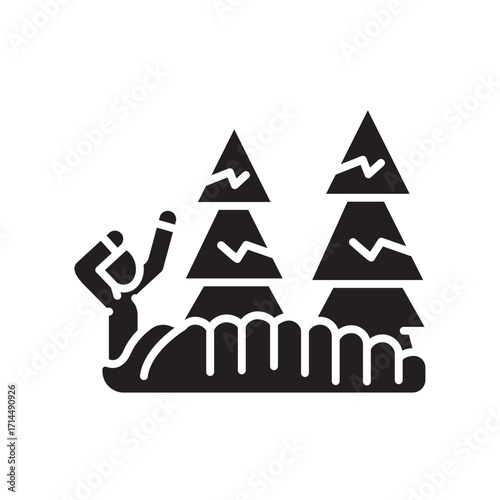 wilderness bivouac black flat icon for digital and print projects.