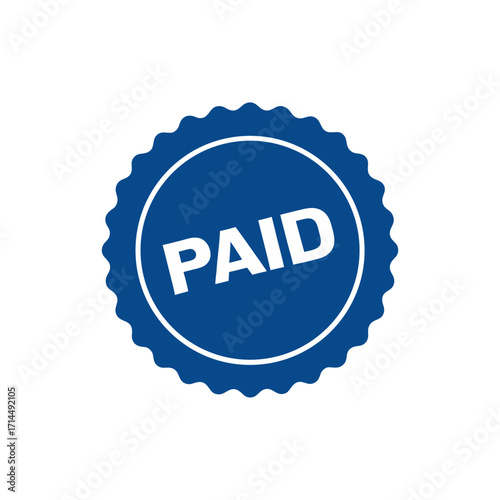 Paid seal stamp vector graphic for business transactions and approvals