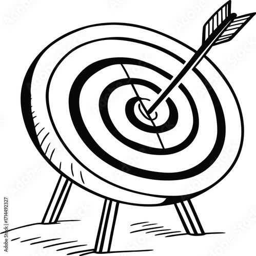 Arrow hitting target bullseye accuracy success illustration