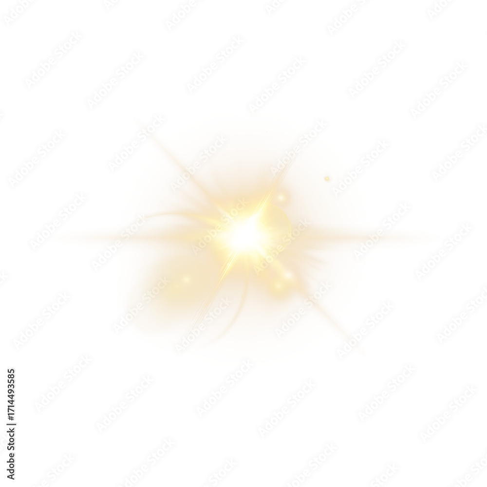 Fototapeta premium Transparent yellow sunlight special lens flash light effect.