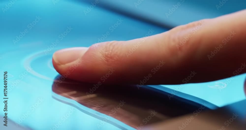 custom made wallpaper toronto digitalClose-up of a finger touching a glowing touchscreen interface
