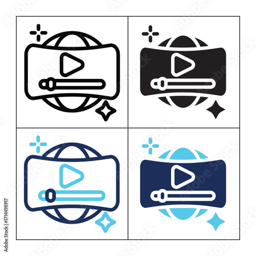 Communication icon set multiple style collection. Style Include outline, solid, dual tone. Vector illustration