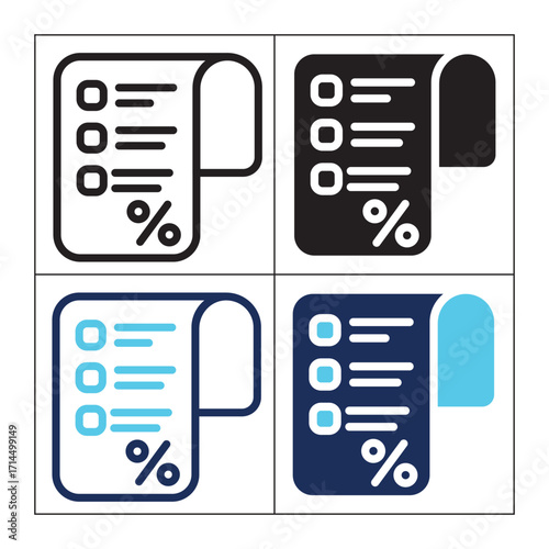 Price Label icon set multiple style collection. Style Include outline, solid, dual tone. Vector illustration