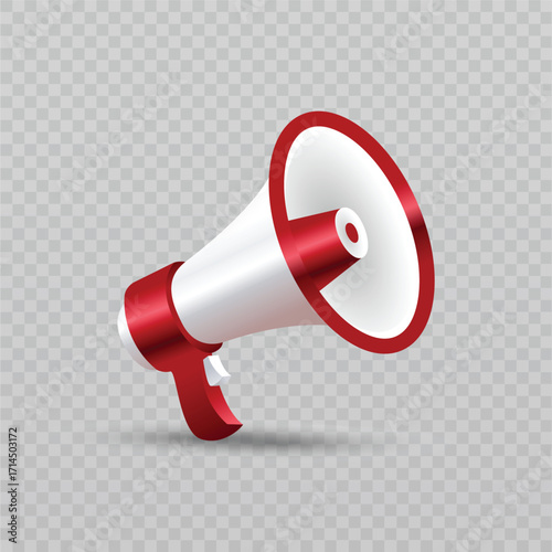 3d realistic megaphone vector Illustration on transparent background
