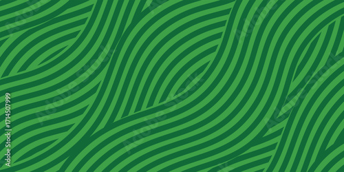 farm green banner, organic abstract background with fields. wavy green lines, natural organic products. ecology background. striped farmer green Pattern. vector