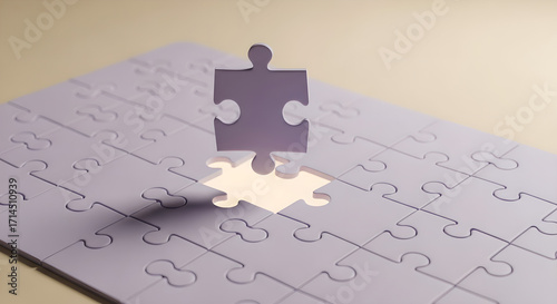 Puzzle Piece Completing the Solution Concept Design Element
