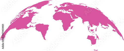 Global earth map, international world, pink layout. Round planet. Travel across countries concept. Continental background. Vector illustration Free Vector