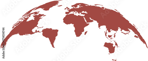 dark orange world map globe, global earth silhouette, international travel concept, continent background, vector illustration Free Vector